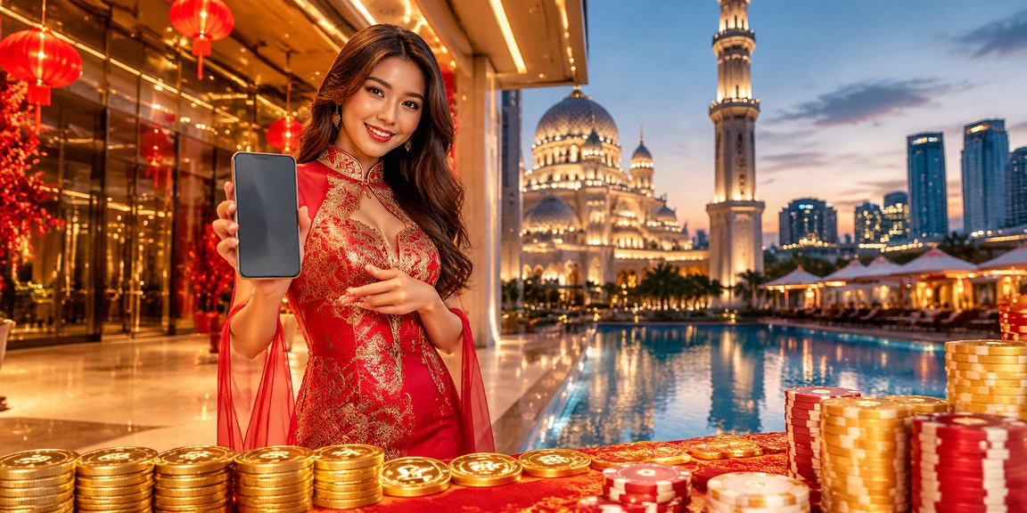 Pengguna mengakses aplikasi kasino dan poker rm100 melalui telefon pintar di Putrajaya